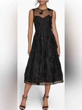 Donna Karan | Dresses | Womens Printed Chiffon Halterneck Dress Color Black  Fawn Size2 Fits M | Poshmark